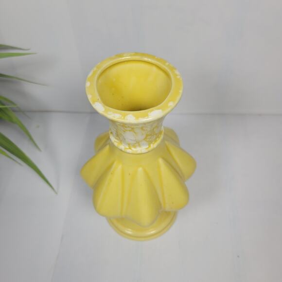 Vintage Yellow & White Sponge Top Bud Vase - Picture 2 of 5